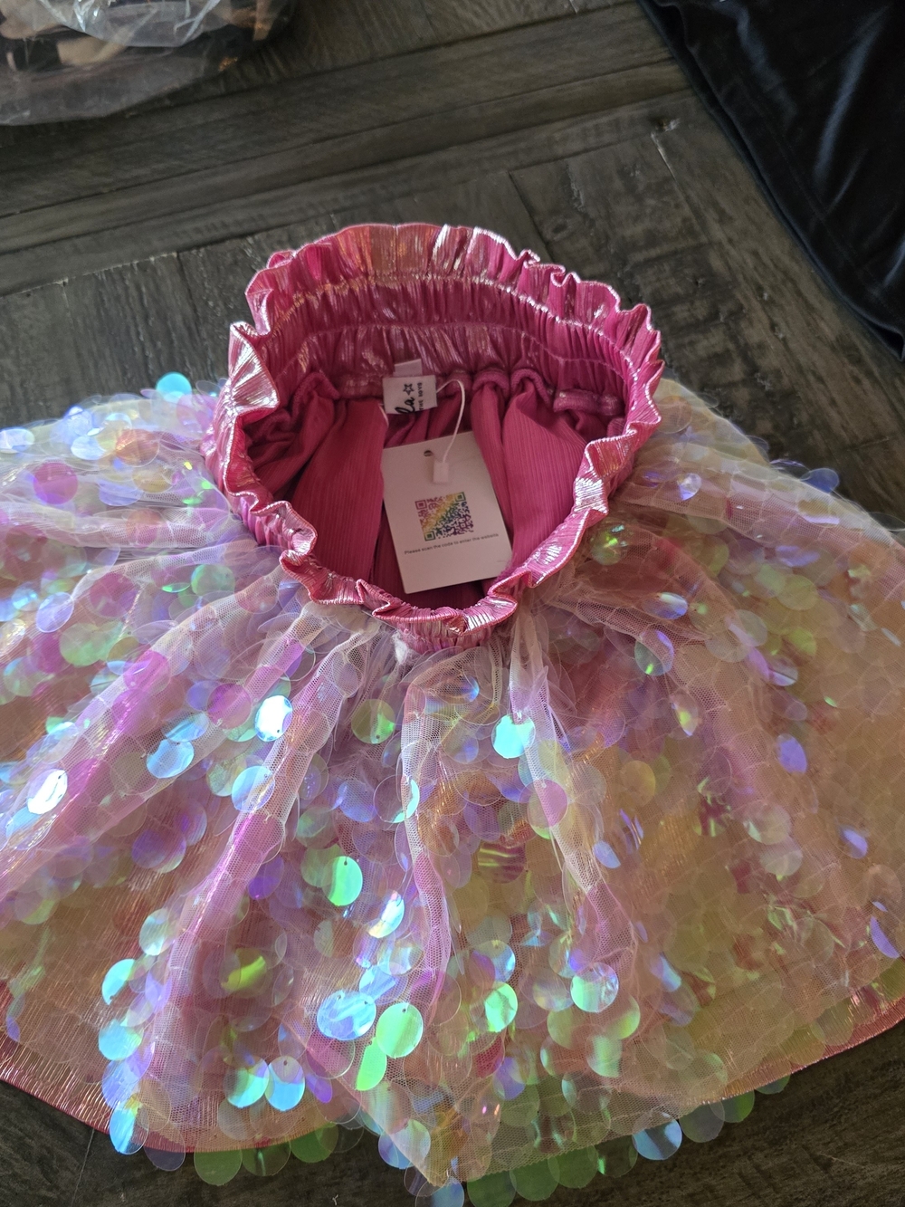 lola Pink Iridescent Sequin Tulle Skirt
